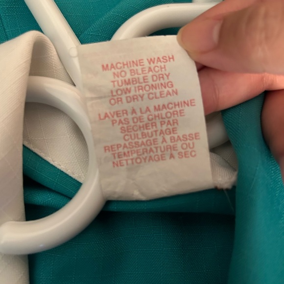 1980’s Vintage Turquoise Two-Piece Suit Set Short Sleeves - Picture 9 of 10